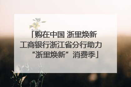 购在中国 浙里焕新 工商银行浙江省分行助力“浙里焕新”消费季